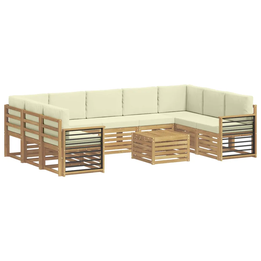 Ensembles de canapés 10 pcs Blanc et crème Polyester - 2