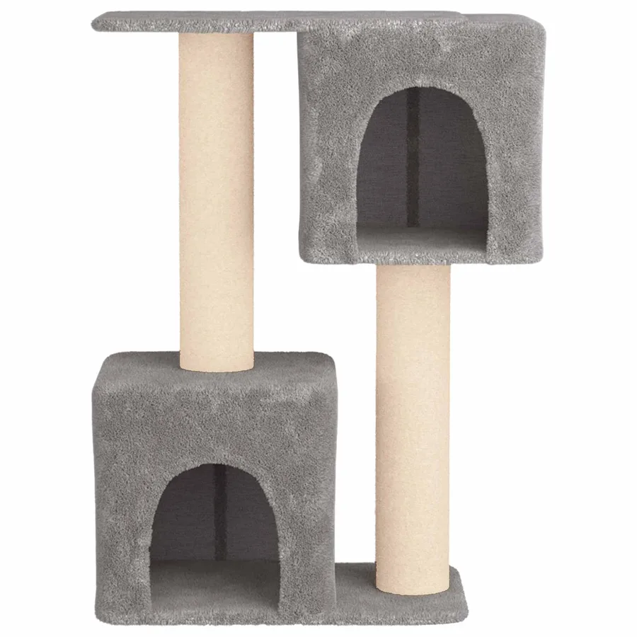 Arbre à chat avec poteaux à griffer en sisal Gris clair 114 cm - 4