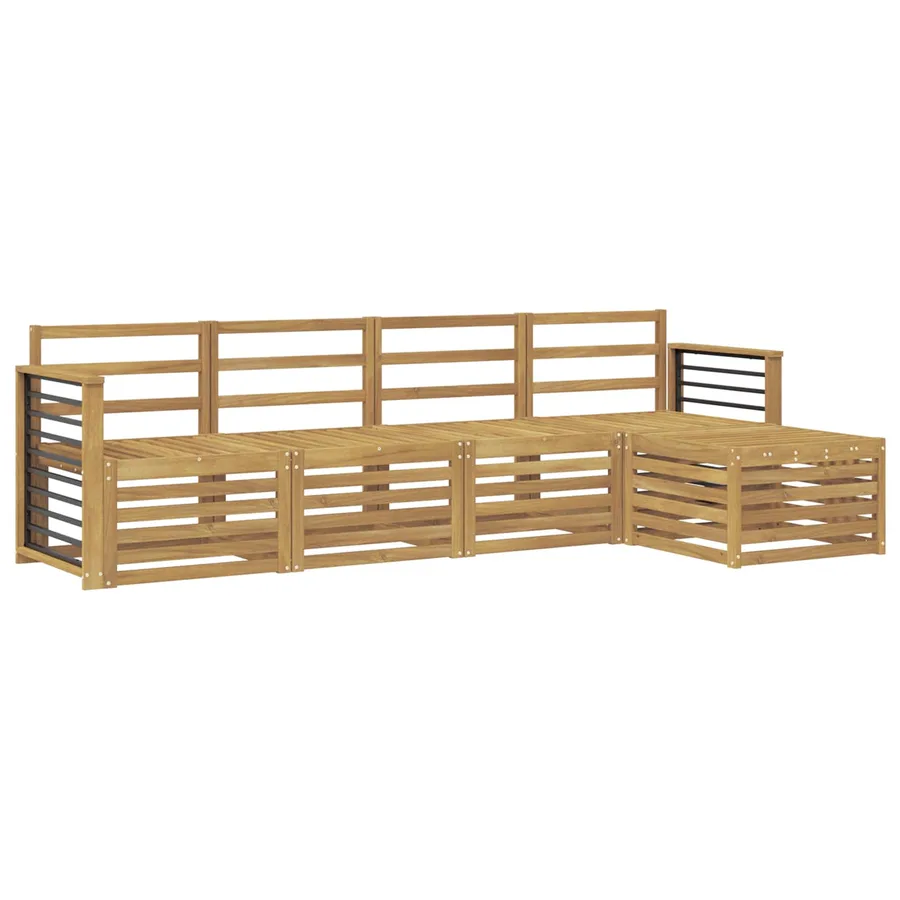 Ensemble de canapés d'extérieur 5 pcs Blanc - 2
