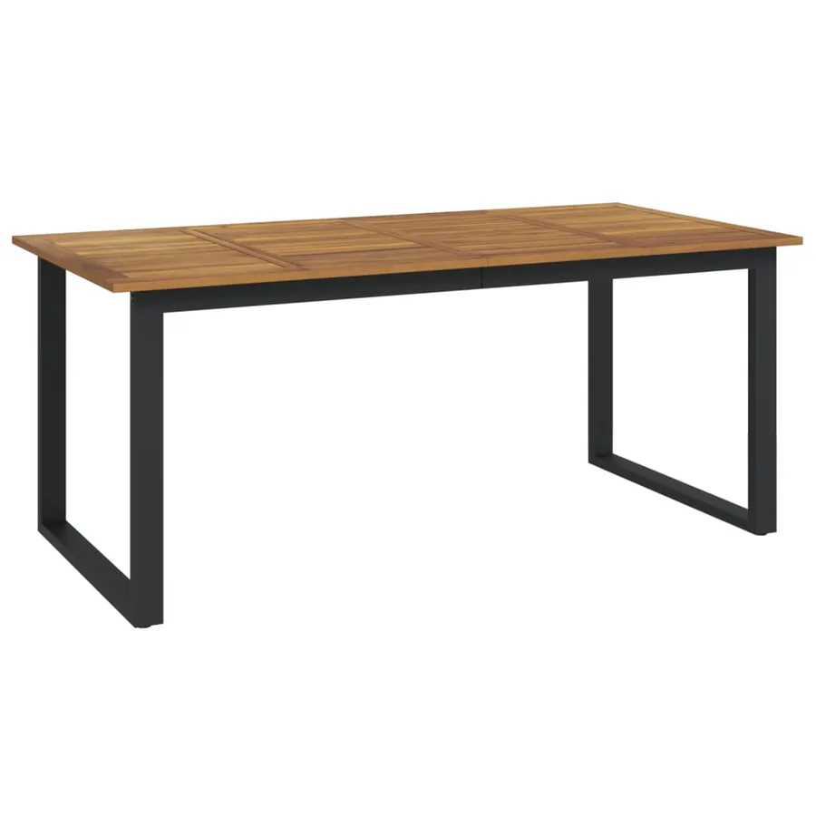 Ensemble à manger de jardin 7 pcs bois d'acacia solide et métal - 5