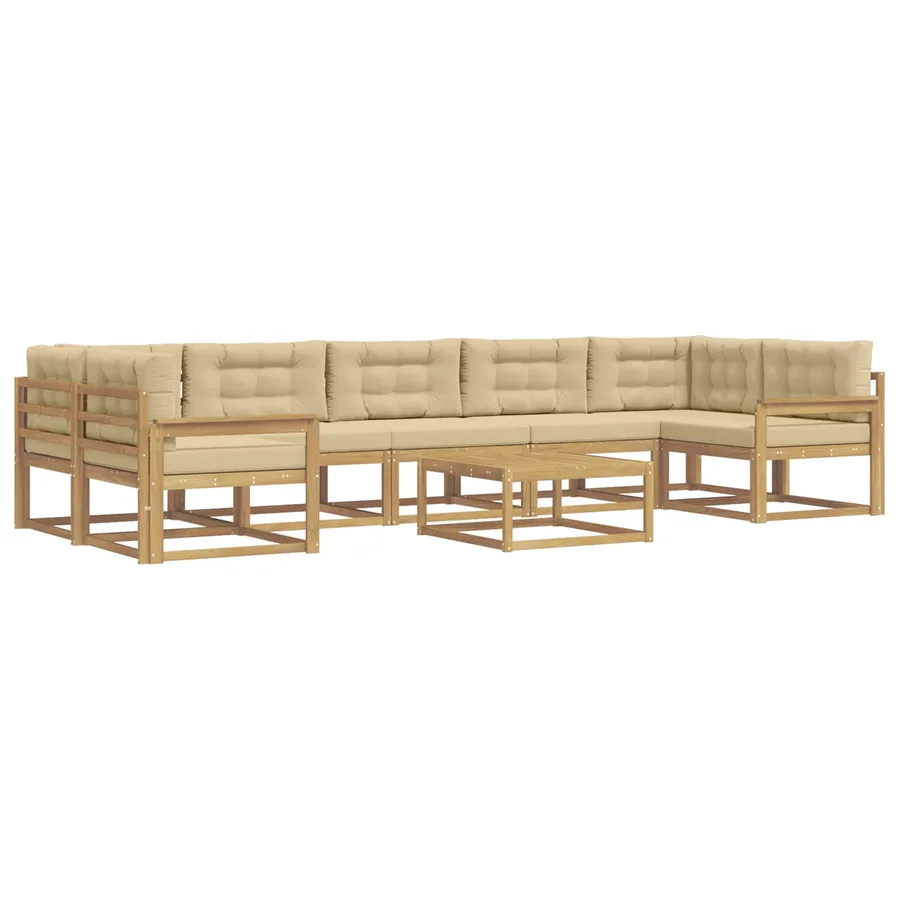 Ensemble de canapés d'extérieur 6 pcs Blanc et Beige - 2