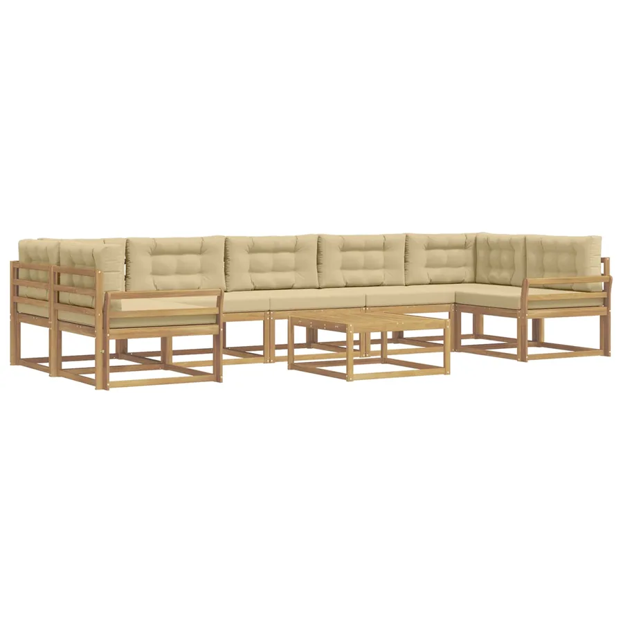 Ensemble de canapés d'extérieur 6 pcs Blanc et Beige - 2