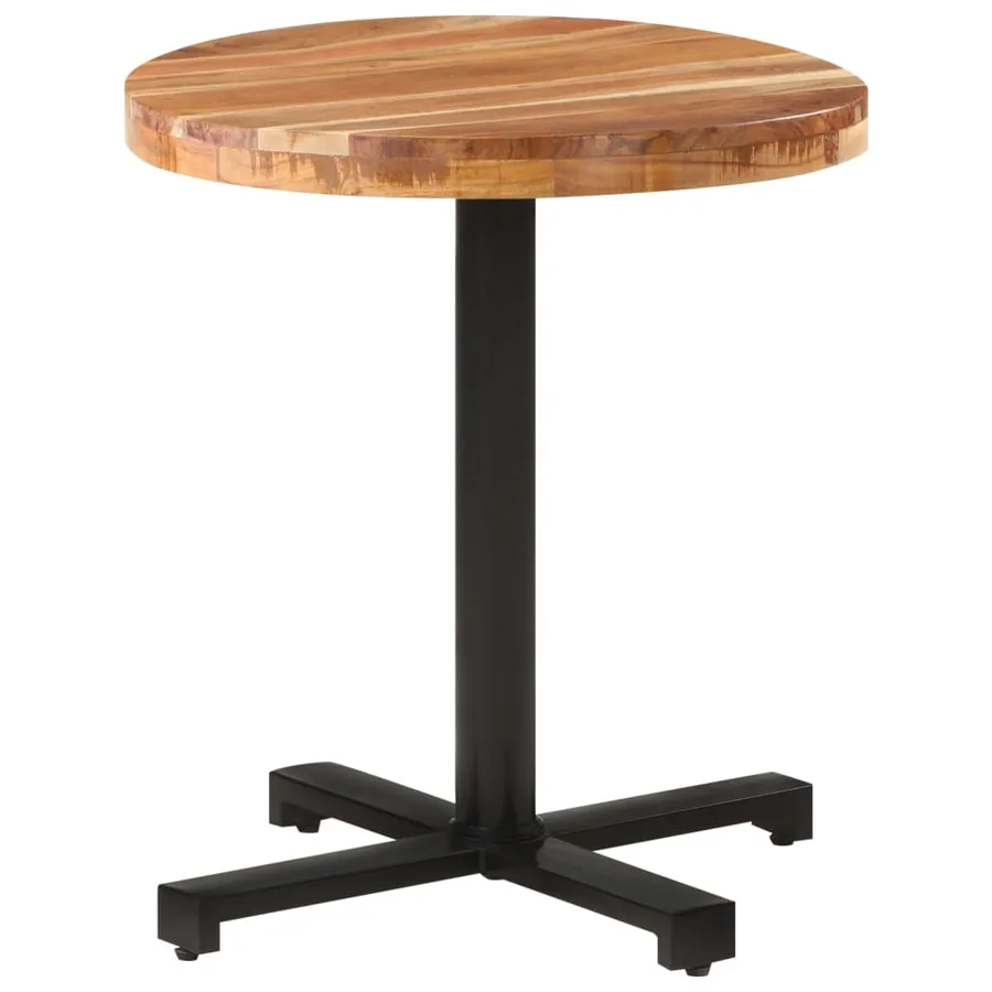 Table de bistro Ronde Ø70x75 cm Bois d'acacia massif - 7