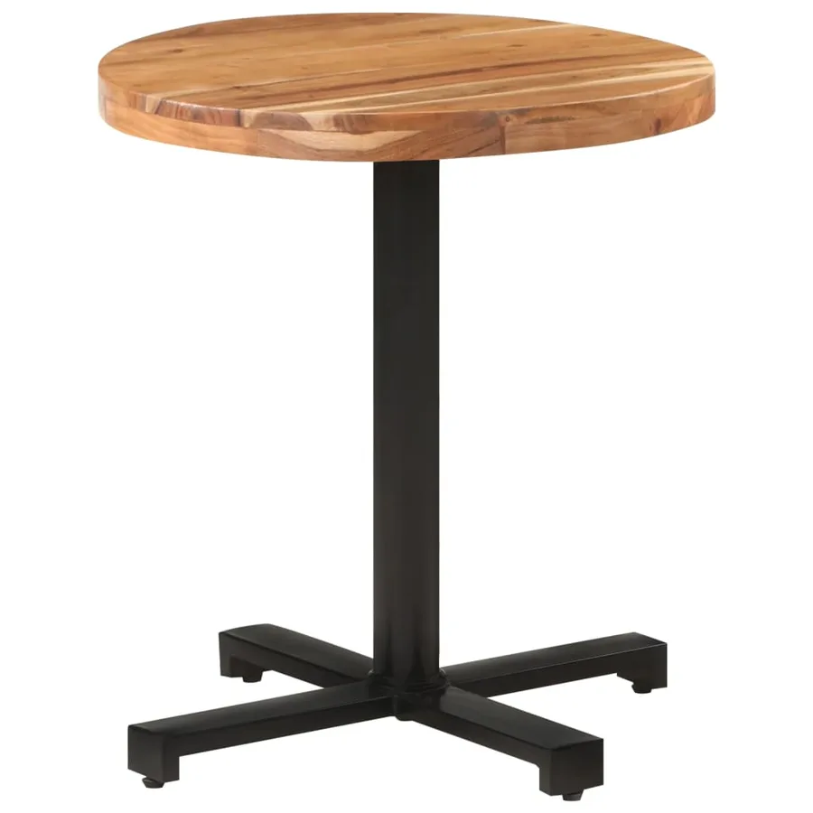 Table de bistro Ronde Ø70x75 cm Bois d'acacia massif - 9