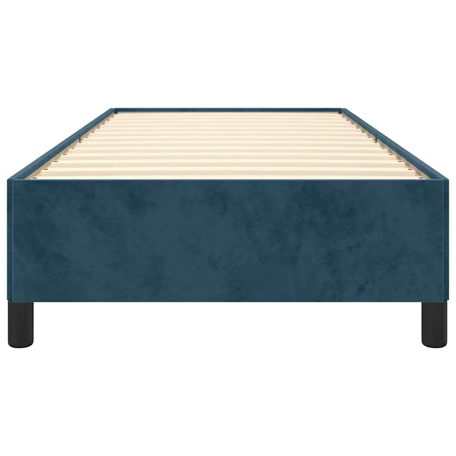 Cadre de lit sans matelas bleu foncé 100x200 cm velours - 5