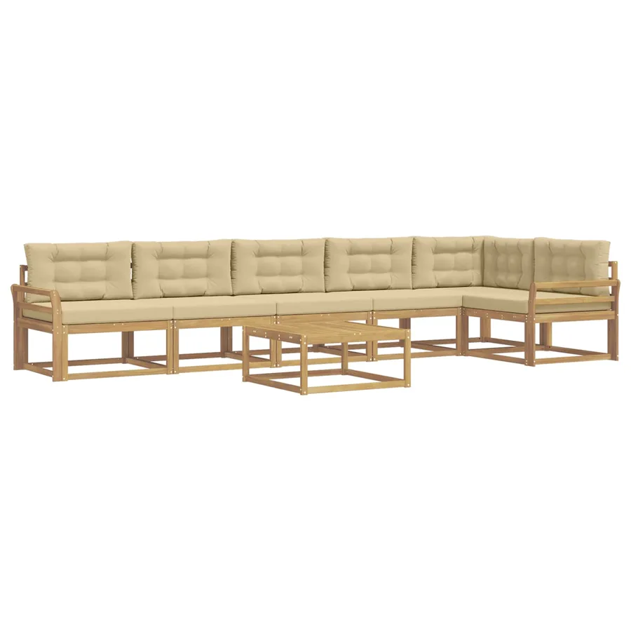 Ensemble de canapés d'extérieur 7 pcs Blanc et Beige - 2