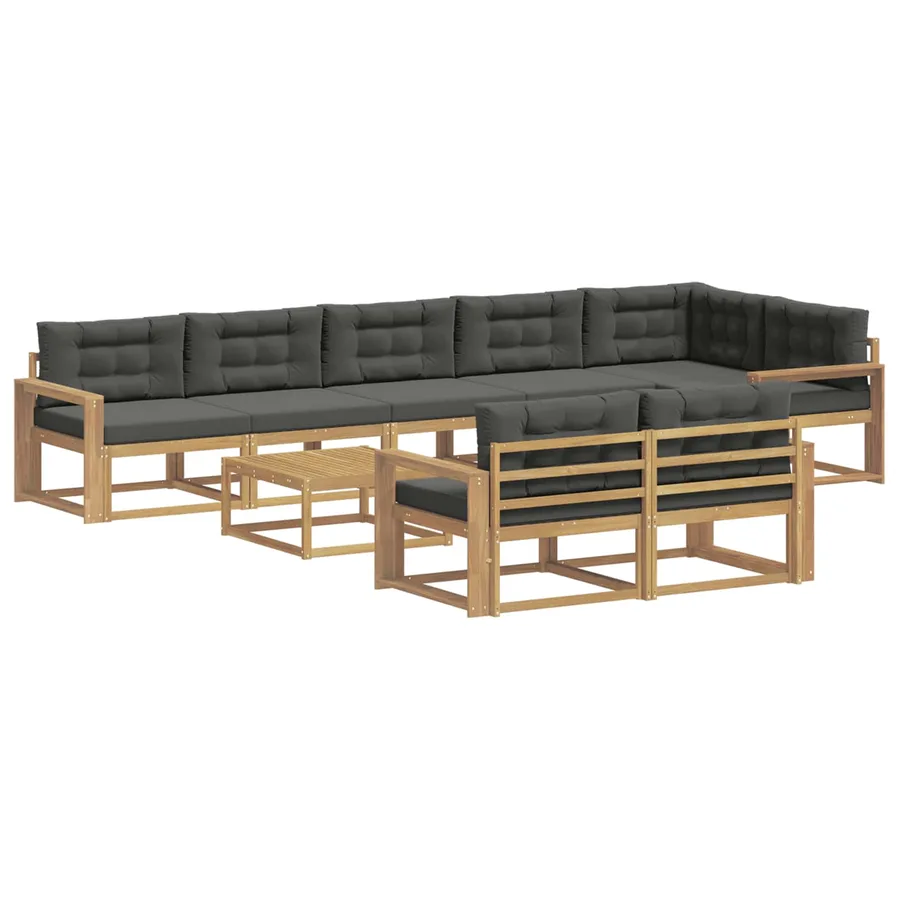Ensemble de canapés d'extérieur 9 pcs Blanc et anthracite - 2