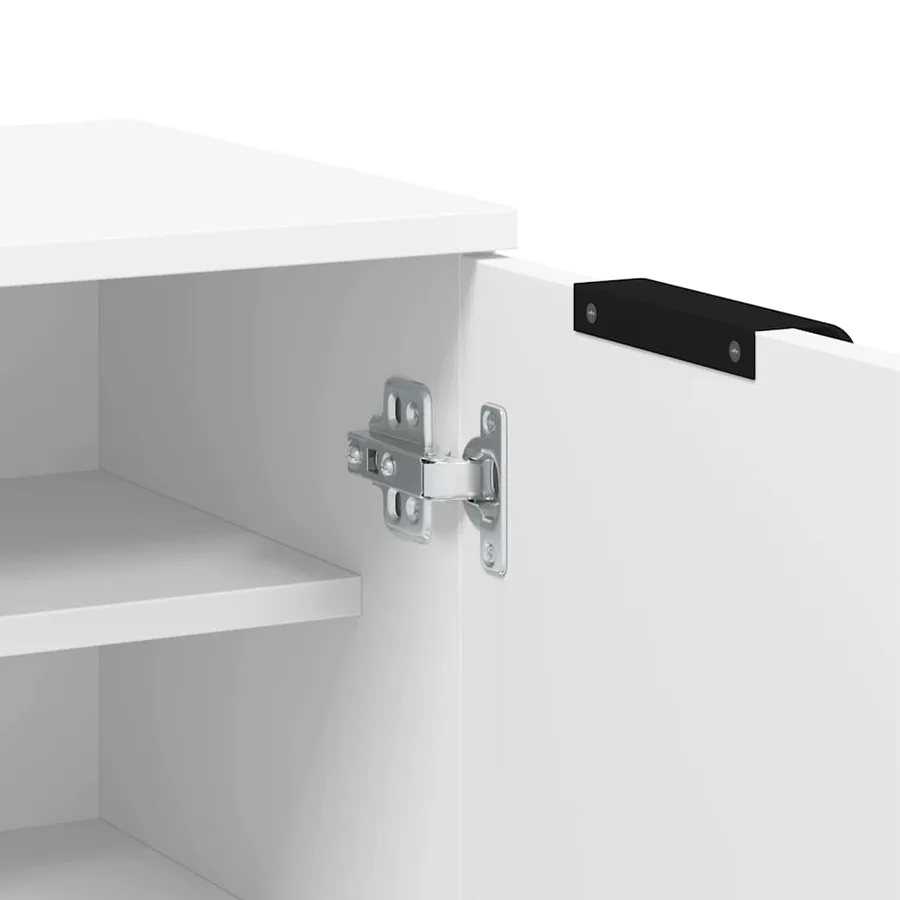 Armoire à chaussures Blanc 59x35x100,5 cm Bois d'ingénierie - 8