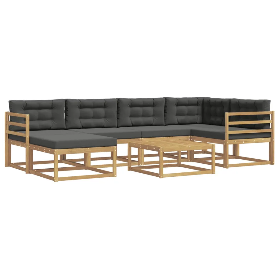 Ensemble de canapés d'extérieur 7 pcs Blanc et anthracite - 2