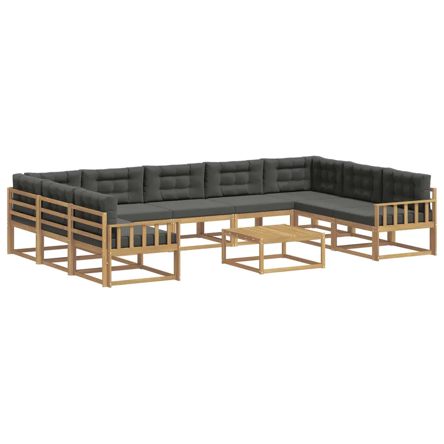 Ensemble de canapés d'extérieur 10 pcs Blanc et anthracite - 2