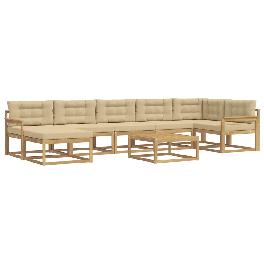 Ensemble de canapés d'extérieur 8 pcs Blanc et Beige - 2