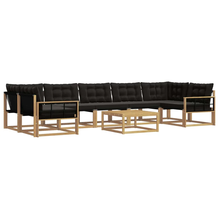 Ensemble de canapés d'extérieur 8 pcs Blanc et noir - 2