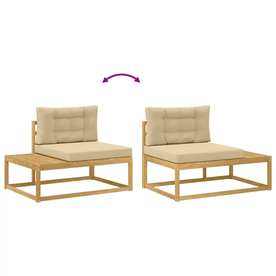 Ensemble de canapés d'extérieur Blanc 79 x 79 x 37 cm Polyester - 9