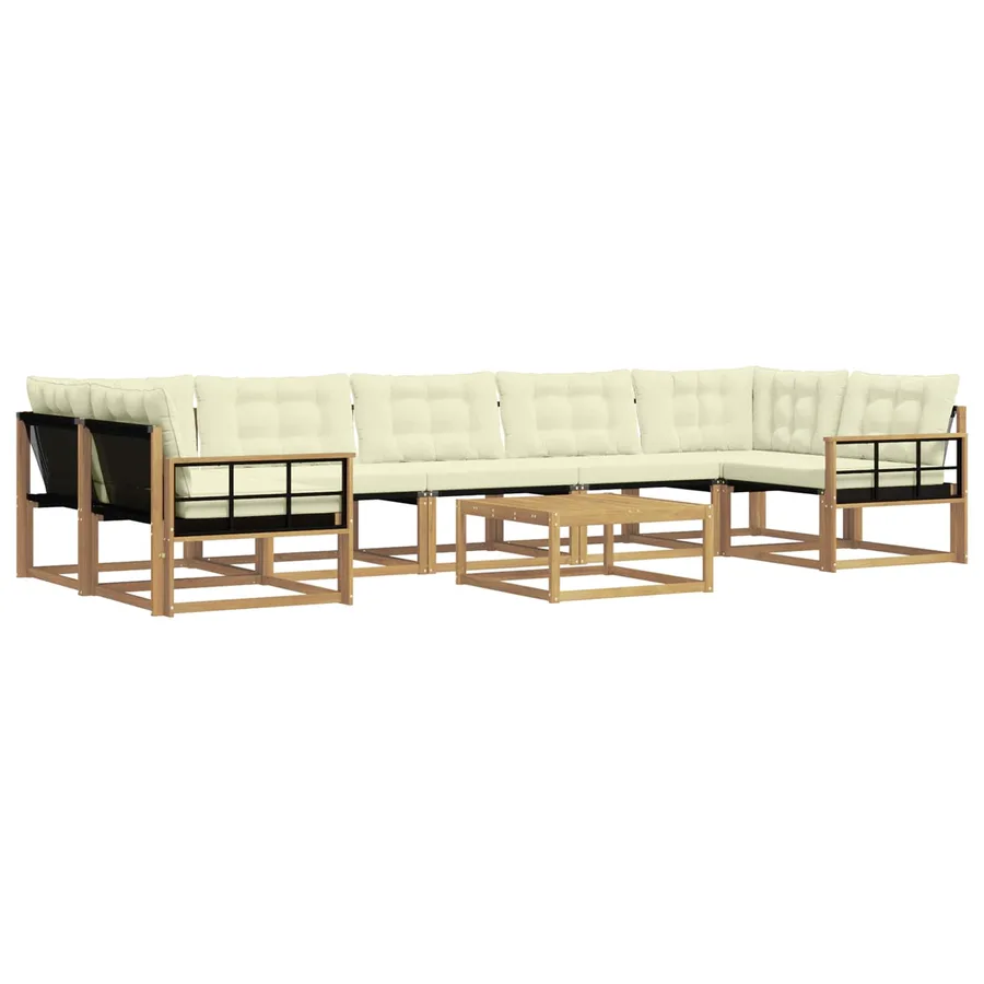 Ensemble de canapés d'extérieur 8 pcs Blanc et crème - 2
