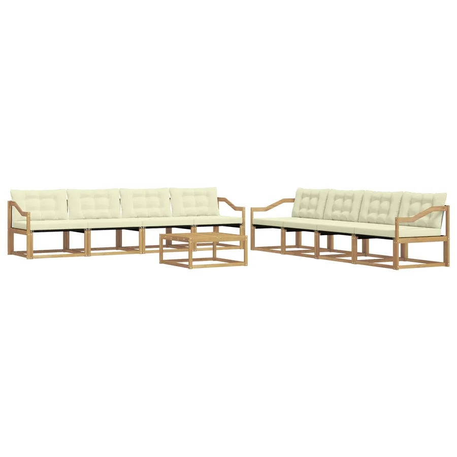 Ensemble de canapés d'extérieur 9 pcs Blanc et crème - 2