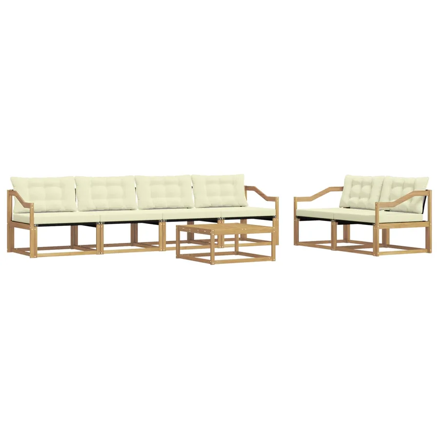 Ensemble de canapés d'extérieur 7 pcs Blanc et crème - 2