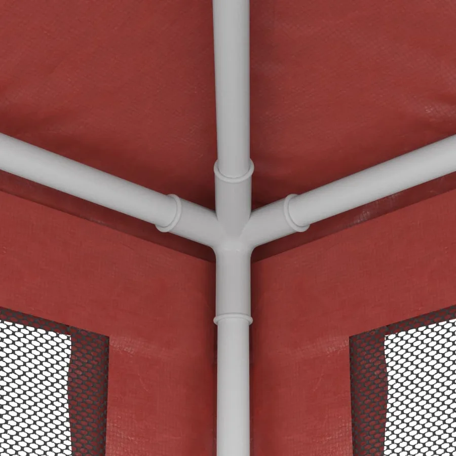 Tente de fête 10 parois latérales en maille Rouge 3x12 m PEHD - 6