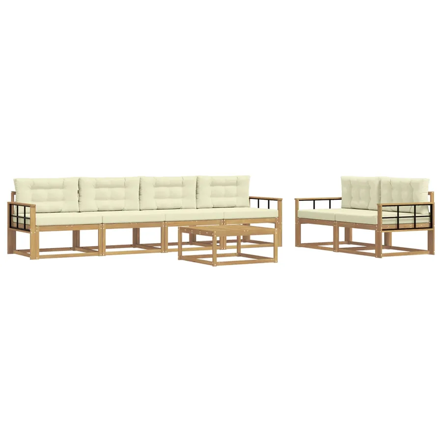 Ensemble de canapés d'extérieur 6 pcs Blanc et crème - 2