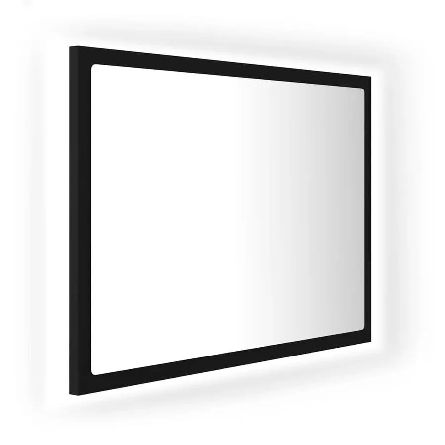 Miroir à LED de salle de bain Noir 60x8,5x37 cm Acrylique - 2
