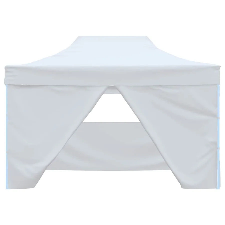 Tente de réception pliable avec 4 parois 280x410x315 cm Acier Blanc - 4