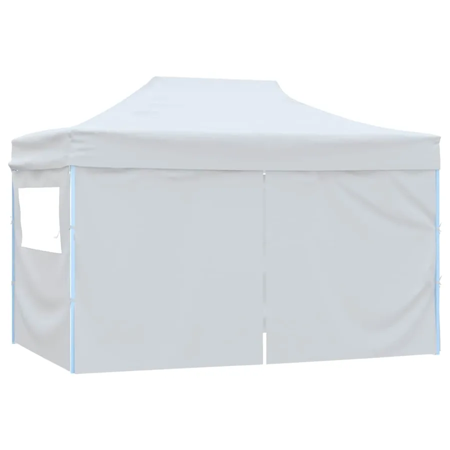 Tente de réception pliable avec 4 parois 280x410x315 cm Acier Blanc - 5