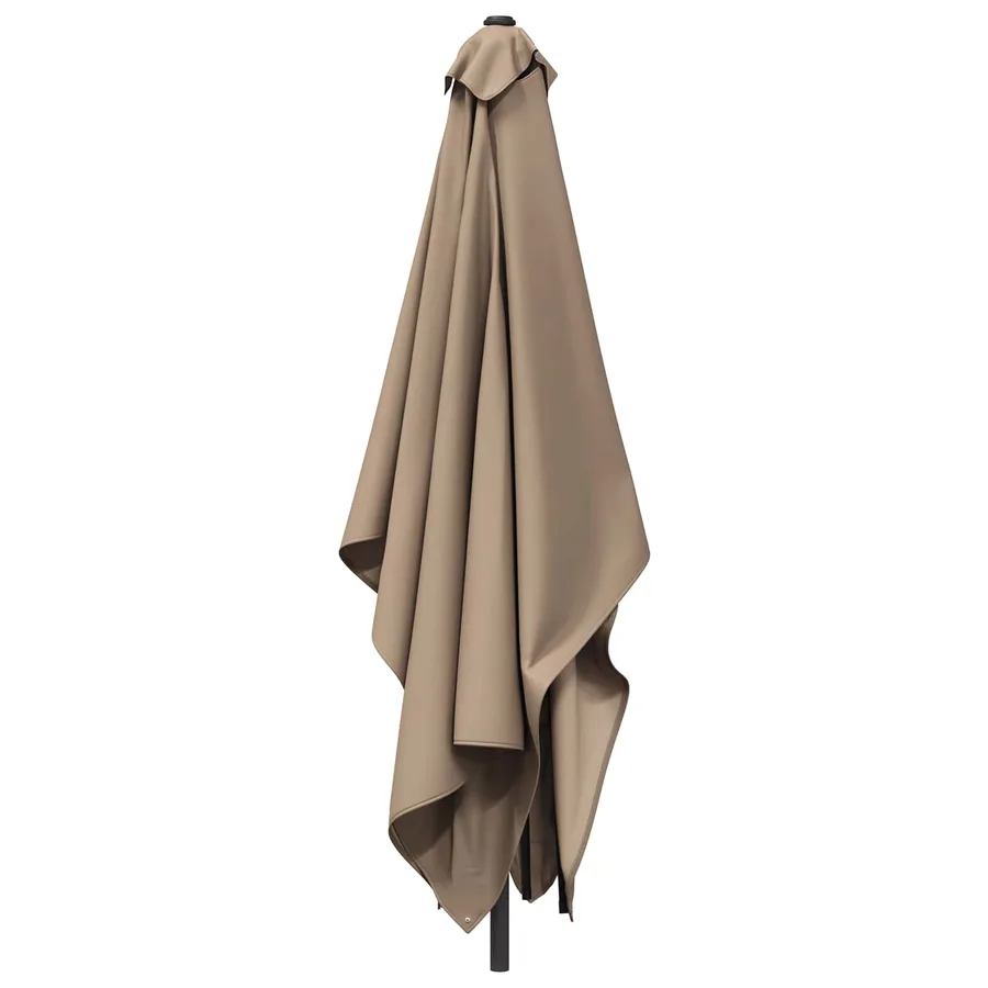 Parasol de jardin 200 x 300 cm Polyester Rectangulaire Taupe - 3