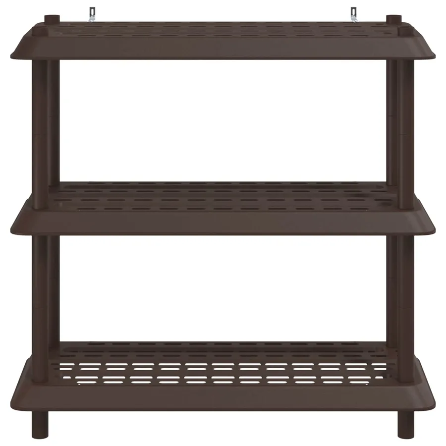 Unité de rangement 3 niveaux 100 x 40 x 96 cm PP Marron - 5