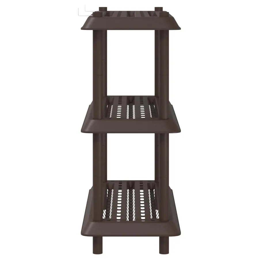 Unité de rangement 3 niveaux 100 x 40 x 96 cm PP Marron - 6