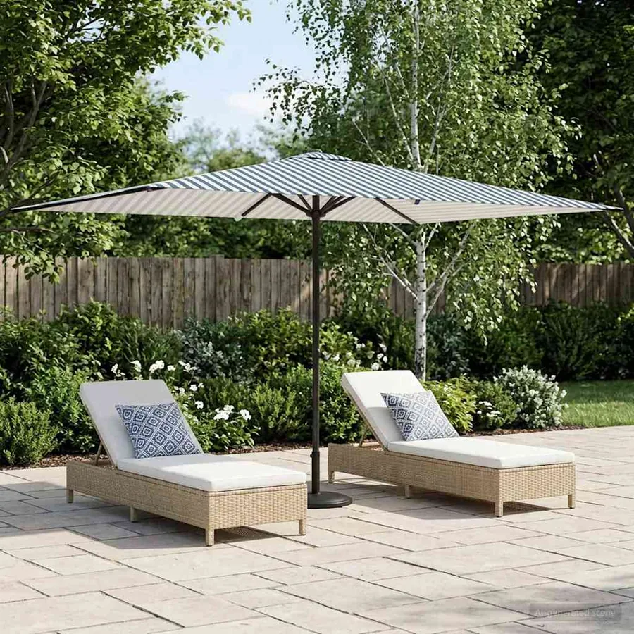 Parasol de jardin 200 x 300 cm Polyester Rectangulaire