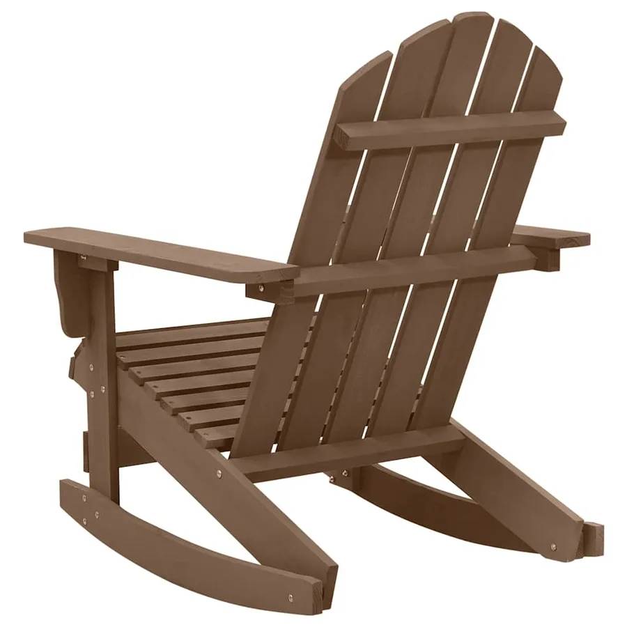 Chaise à bascule de jardin Bois Marron - 4