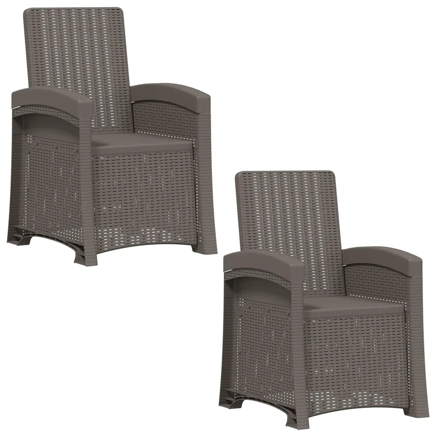 Chaise de jardin inclinable imitant le rotin 2 pcs Gris clair - 2
