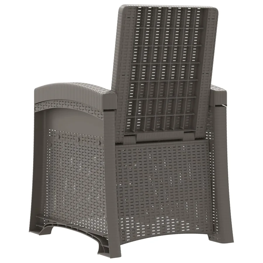 Chaise de jardin inclinable imitant le rotin 2 pcs Gris clair - 6