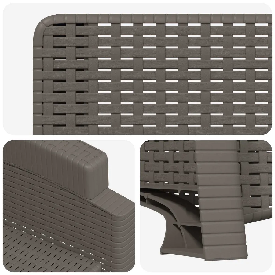 Chaise de jardin inclinable imitant le rotin 2 pcs Gris clair - 7