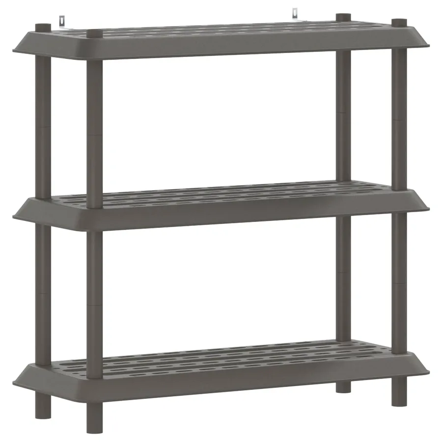 Unité de rangement 3 niveaux 100 x 40 x 96 cm PP Gris clair - 2