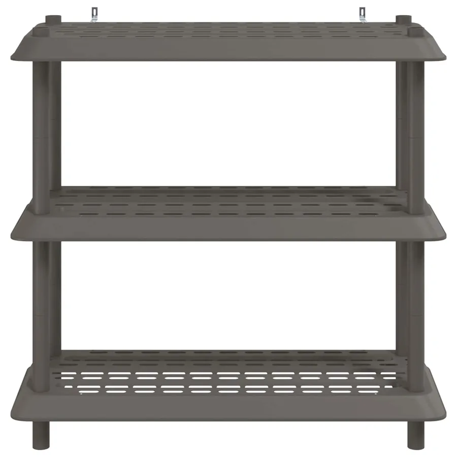 Unité de rangement 3 niveaux 100 x 40 x 96 cm PP Gris clair - 5