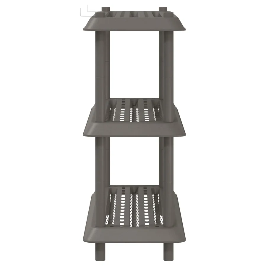 Unité de rangement 3 niveaux 100 x 40 x 96 cm PP Gris clair - 6