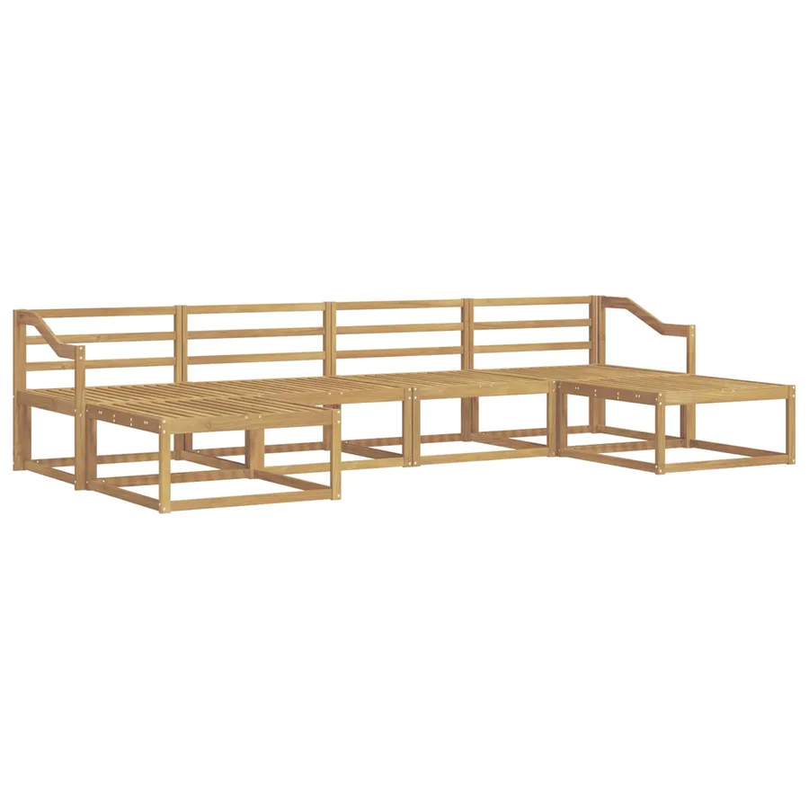Ensemble de canapés d'extérieur 6 pc Blanc Bois d'Acacia Massif - 2