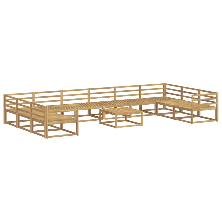 Ensemble de canapés d'extérieur 11 pcs Blanc - 2