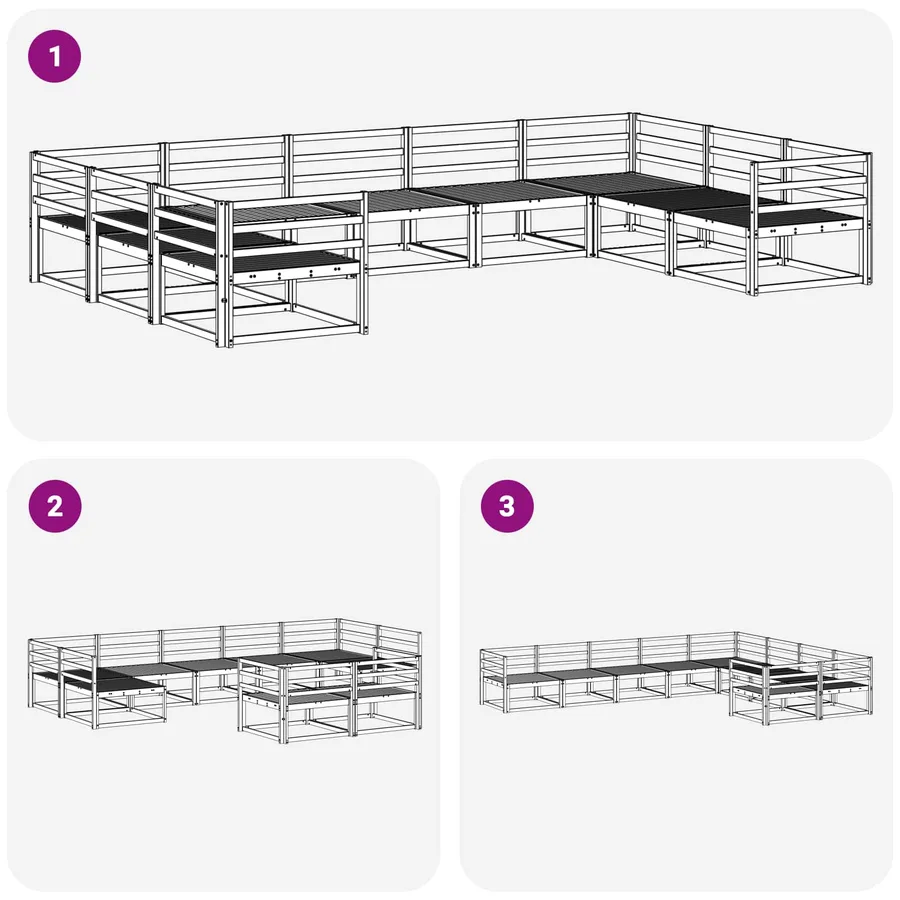 Ensemble de canapés d'extérieur 9 pcs Blanc 404 x 245,5 x 73 cm - 6