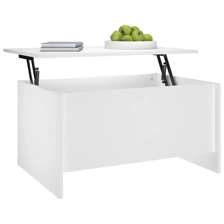 Table basse blanc 80x55,5x41,5 cm bois d'ingénierie - 6