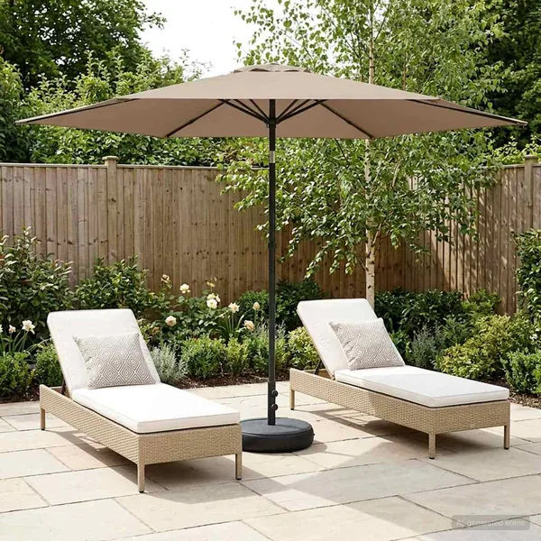 Parasol de jardin avec base 300 x 300 cm Polyester