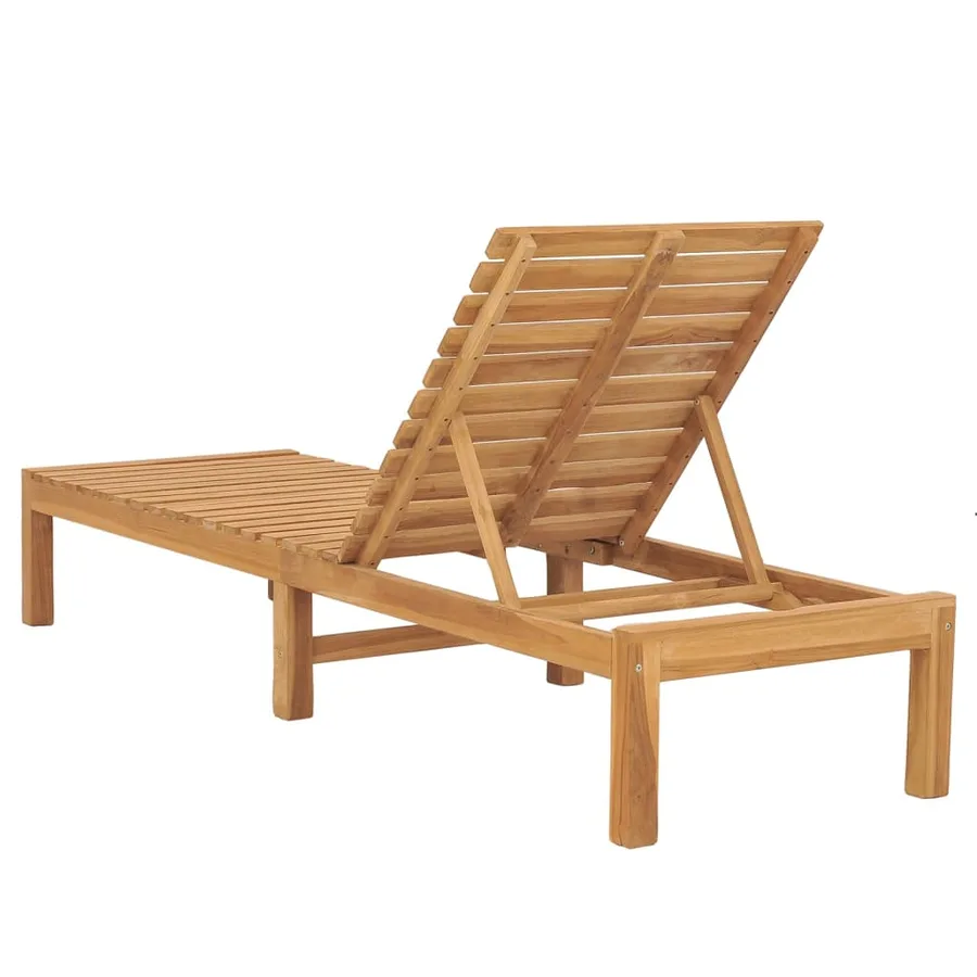 Chaises longues lot de 2 Bois de teck solide - 5