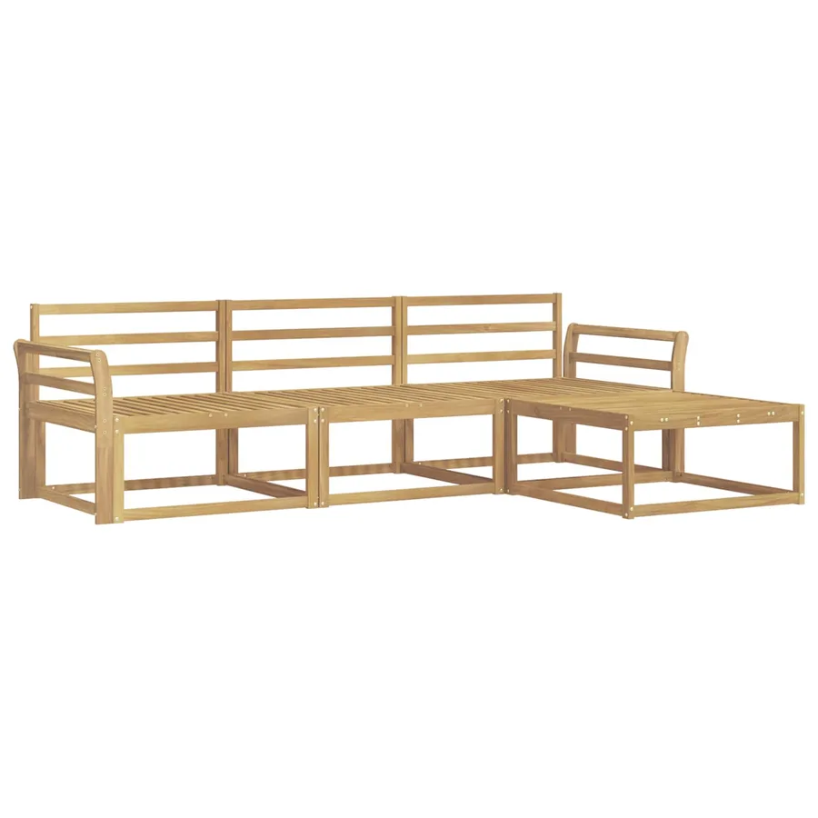 Ensemble de canapés d'extérieur 4 pcs Blanc 254 x 162,5 x 73 cm - 2