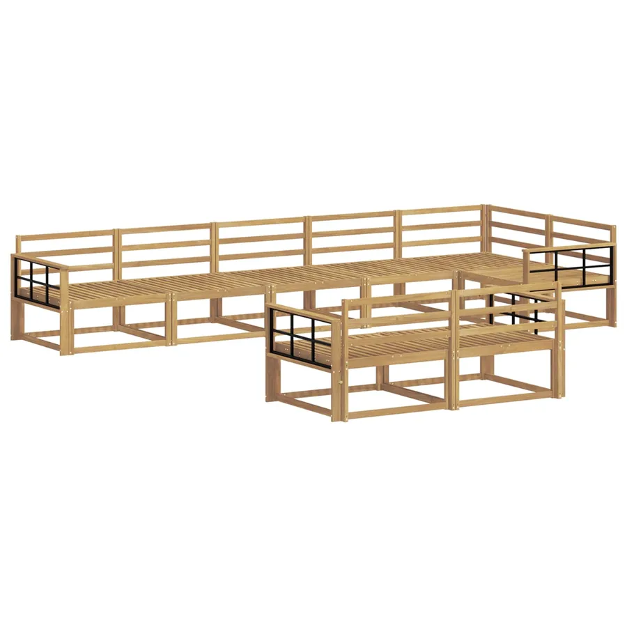 Ensemble de canapés d'extérieur 8 pc Blanc Bois d'Acacia Massif - 2
