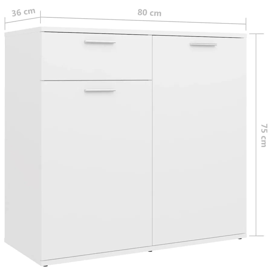 Buffet Blanc 160x36x75 cm Bois d'ingénierie - 10
