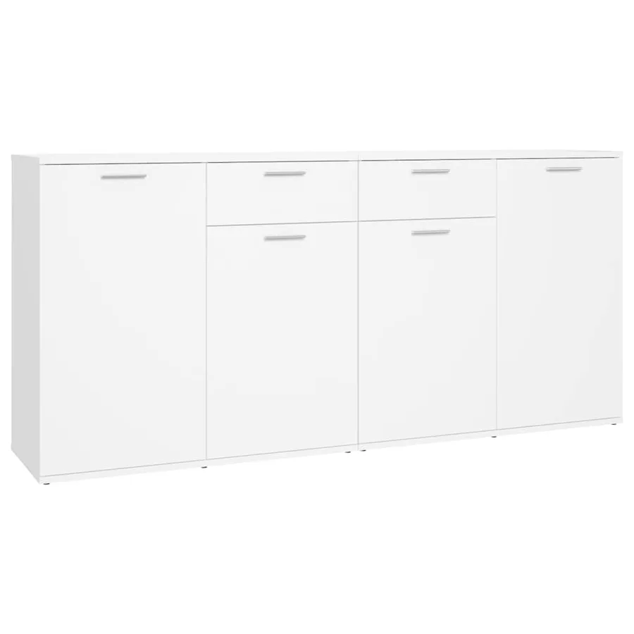 Buffet Blanc 160x36x75 cm Bois d'ingénierie - 2