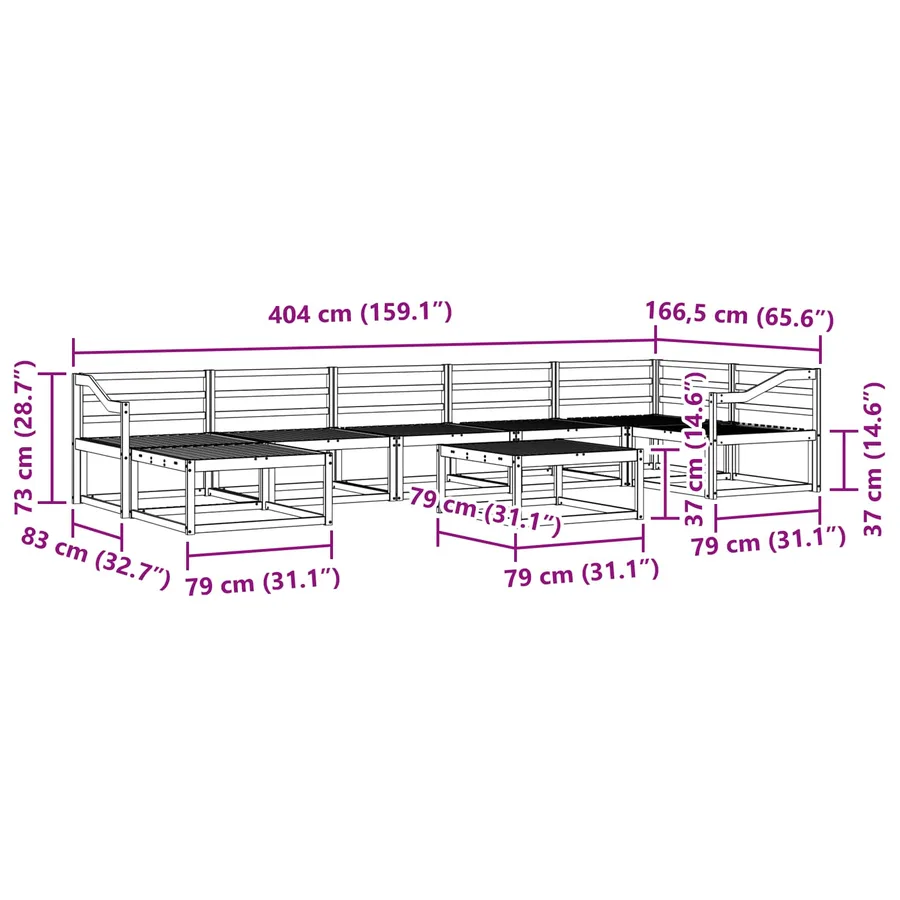 Ensemble de canapés d'extérieur 8 pcs Blanc - 10