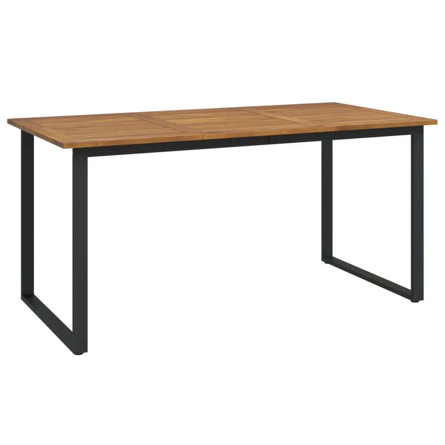 Ensemble à manger de jardin 7 pcs bois d'acacia solide et métal - 5