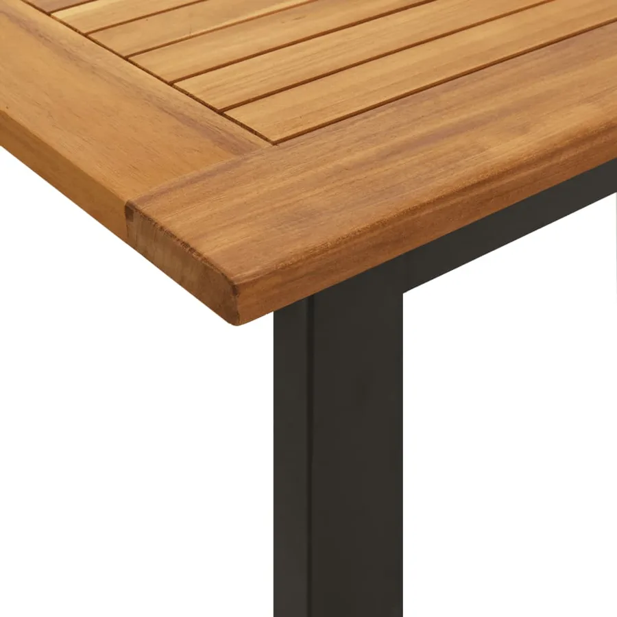 Ensemble à manger de jardin 7 pcs bois d'acacia solide et métal - 7