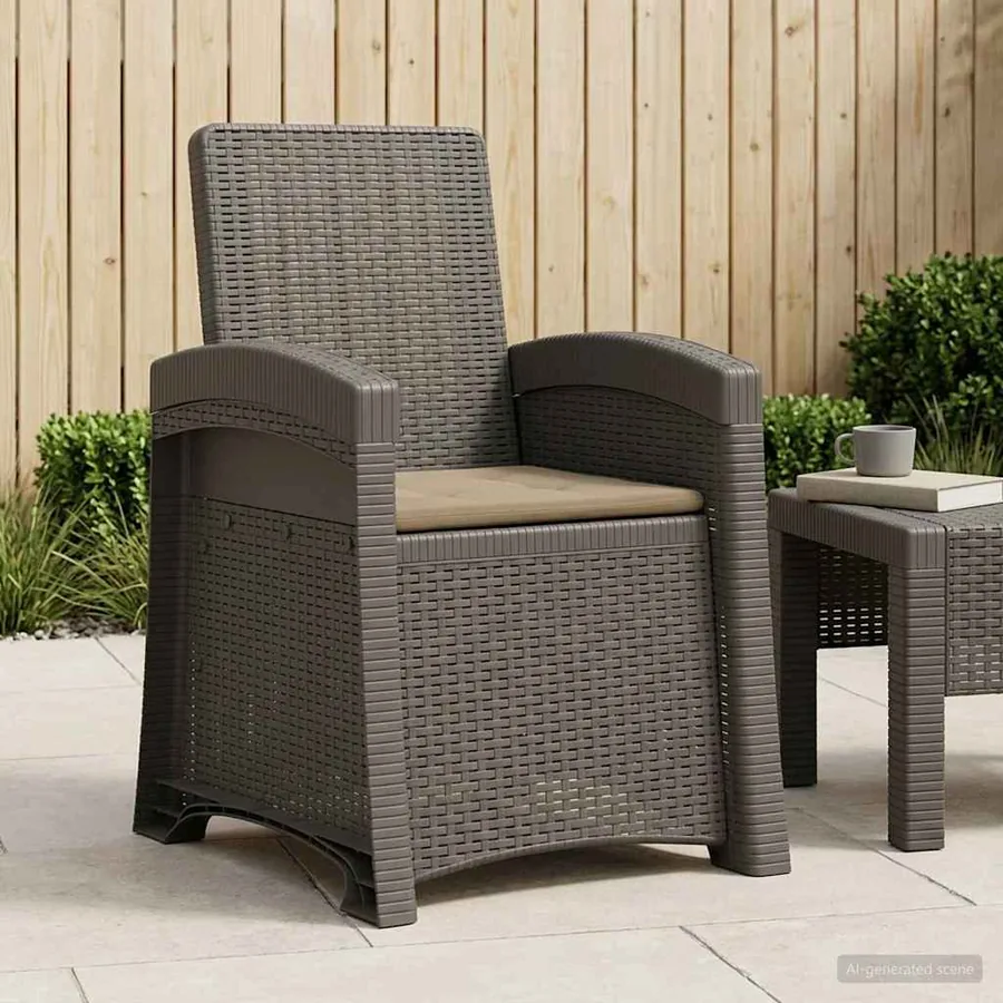 Chaise de jardin inclinable imitant le rotin PP